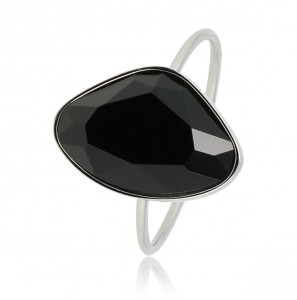 My Bendel Picolo ring met zwarte steen zilver mt. 19 - 3221778