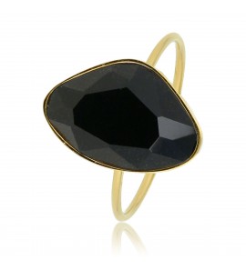 My Bendel Picolo ring met zwarte steen goud mt. 18 - 3221781
