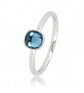 My Bendel Picolo ring met blauwe steen zilver mt. 16 - 3221799
