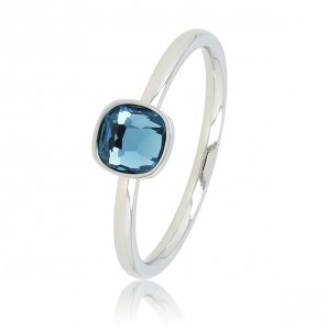 My Bendel Picolo ring met blauwe steen zilver mt. 16 - 3221799