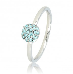 My Bendel Picolo ring met aqua zirkonia's zilver mt. 16 - 3221803