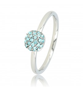 My Bendel Picolo ring met aqua zirkonia's zilver mt. 17 - 3221804