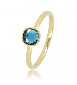 My Bendel Picolo ring met blauwe steen goud mt. 18 - 3221807