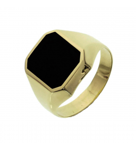 Goud heren ring met onix achtkant 14.5x11.5 mm - 3221905