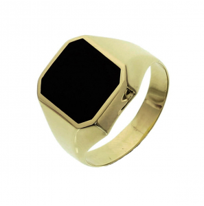 Goud heren ring met onix achtkant 14.5x11.5 mm - 3221905