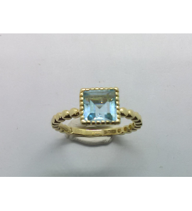 Goud dames ring met vk blauw topaas - 3221885