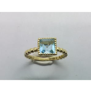 Goud dames ring met vk blauw topaas - 3221885