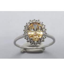Goud wit dames ring antourage zirkonia's en champ. zirkonia  mt. 18¢ - 3221891