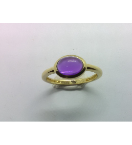 Goud dames ring met Amathist cab. ovaal 6x8 mm mt. 17¢ - 3221880