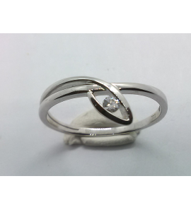 Goud wit dames ring zirkonia  mt. 18 - 3221900