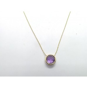 Goud anker collier 0,8 mm 43-45 cm met amathist - 3221908