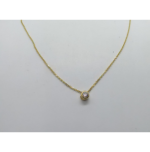 Goud anker collier 0,8 mm 43-45 cm met 0.17 crt. brilj. - 3221909