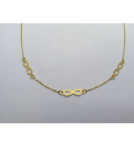 Goud anker collier 0,8 mm 46-49 cm3x infinety - 3221913