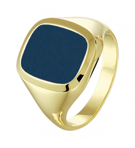 Goud heren ring met blauwlagen 15x12.5 mm mt. 20 - 3221904