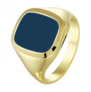 Goud heren ring met blauwlagen 15x12.5 mm mt. 20 - 3221904