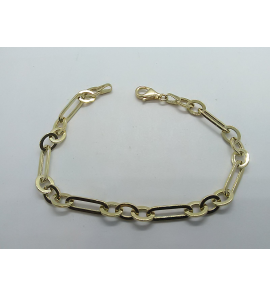 Goud armband ovale schakels en paperclip 4.8 mm 19 cm - 3221927