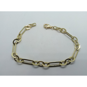Goud armband ovale schakels en paperclip 4.8 mm 19 cm - 3221927