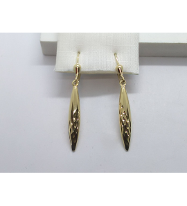 Goud oorhangers pegel gediamanteerd 25x4.8 mm - 3221940
