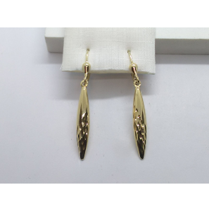 Goud oorhangers pegel gediamanteerd 25x4.8 mm - 3221940