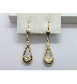 Goud oorhangers druppel open 19x8 mm - 3221942