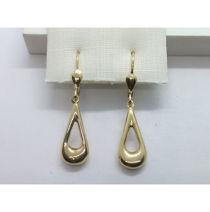 Goud oorhangers druppel open 19x8 mm - 3221942