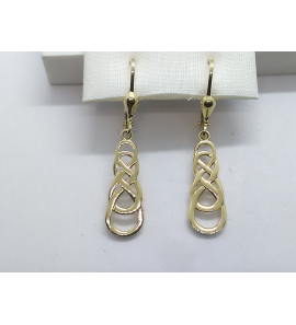 Goud oorhangers druppel open 20x7.5 mm - 3221943
