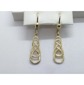 Goud oorhangers druppel open 20x7.5 mm - 3221943