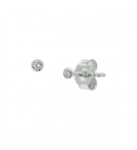 Goud wit oorknop met zirkonia 3.4 mm - 3221945