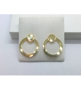 Goud oorknop fantasie rondje open cirkel - 3221948