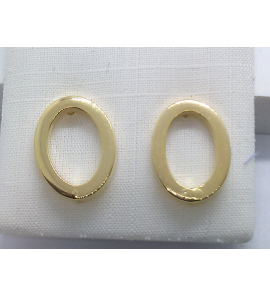 Goud oorknop ovale cirkel - 3221952