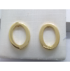 Goud oorknop ovale cirkel - 3221952