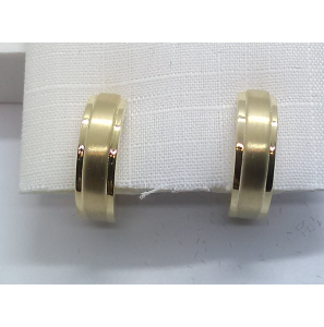 Goud klap-creolen glans/mat 14 x 4 mm - 3221959