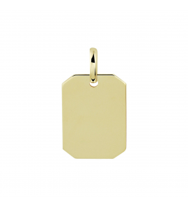 Goud graveerplaat achthoek 16 x 11 mm - 3221961