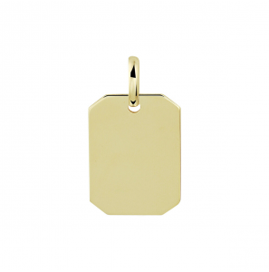 Goud graveerplaat achthoek 16 x 11 mm - 3221961