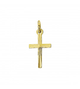 Goud hanger kruis facet 15 x 8 mm - 3221966