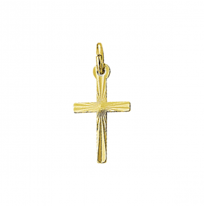 Goud hanger kruis facet 15 x 8 mm - 3221966
