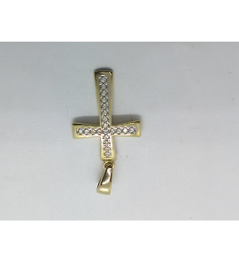 Goud hanger kruis met zirkonia's 20 x 14 mm - 3221973