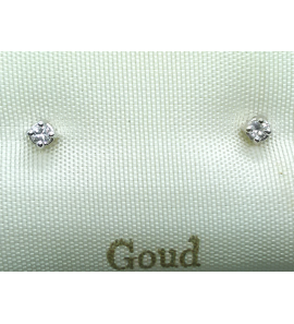 Goud wit oorknop met 2 x 0.04 crt. - 3221996