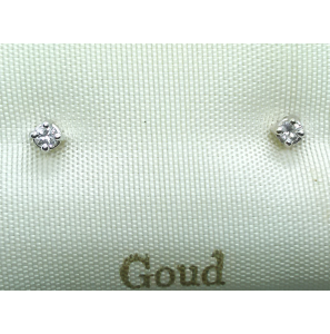 Goud wit oorknop met 2 x 0.04 crt. - 3221996