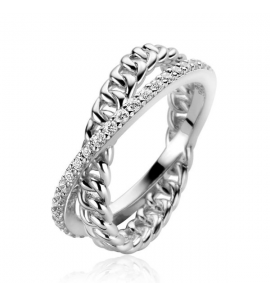 ZINZI zlv. ring cross-over gourmet/zirconia's mt 56 - 3221998