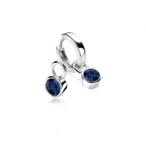 Zinzi zlv. creoolhangers rond zirconia donkerblauw 7 mm - 3221999