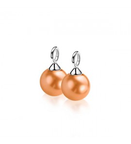ZINZI zlv. creoolhangers parel oranje rond 10 mm - 3222000