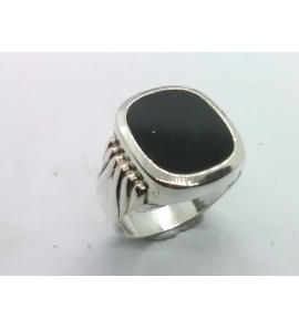 Zilver heren ring stomphoek met onix 15x12 mm mt 20 - 3222097