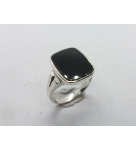 Zilver heren ring stomphoek met onix 15x13 mm mt 18¾ - 3222103