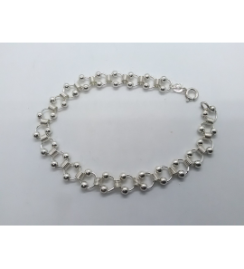 Zilver armband rondjes/bolletjes 7.5 mm 18.5 cm - 3222126