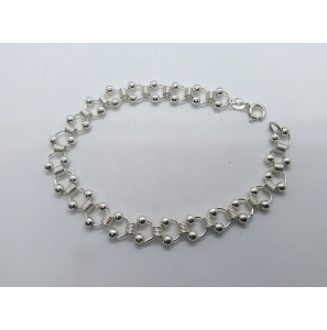 Zilver armband rondjes/bolletjes 7.5 mm 18.5 cm - 3222126