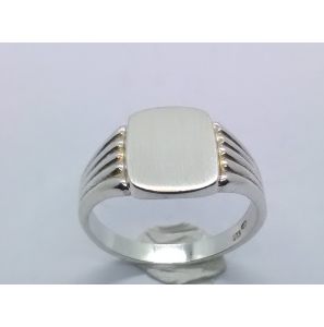 Zilver herenring stomphoek 10x13 mm mt. 19¾ - 3222313