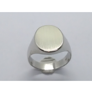 Zilver herenring ovaal 13x16 mm mt. 20¼ - 3222382