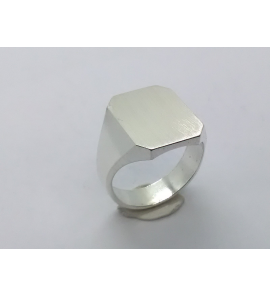Zilver herenring achtkant 14x17 mm mt. 19 - 3222359
