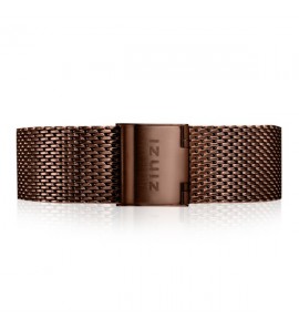 ZINZI Retro stalen mesh horlogeband bruin 18 mm - 3222152